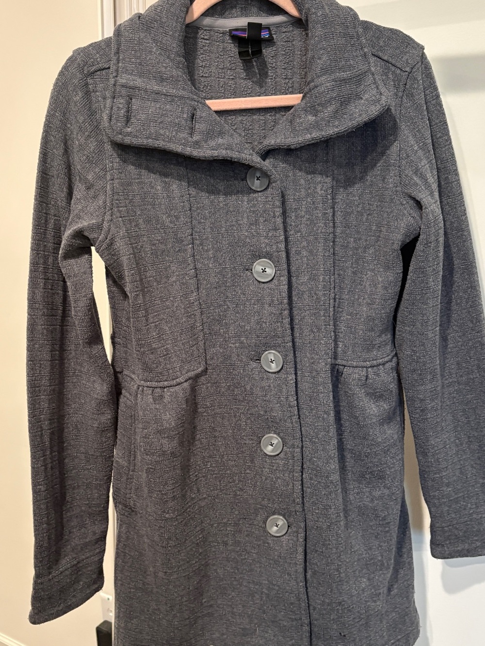 Patagonia women's Gray Button-Front Pea Coat Dress